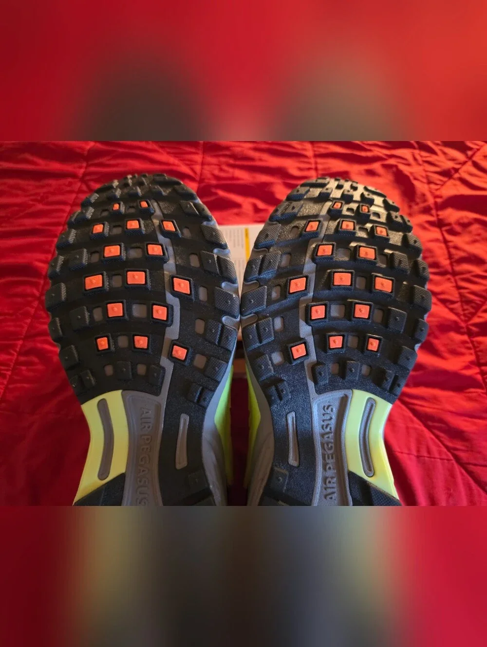 Nike FIRE! NWOB! Air Pegasus Wave Sneakers in Black Ironstone Safety Orange. 13.